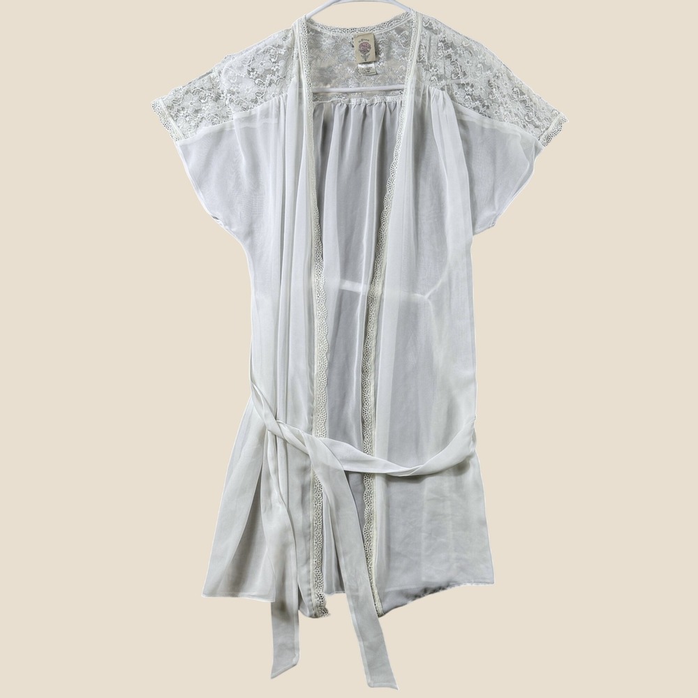 In Bloom by Jonquil Robe Women S Ivory Sheer Chiffon Lace Bridal Wrap TOB030